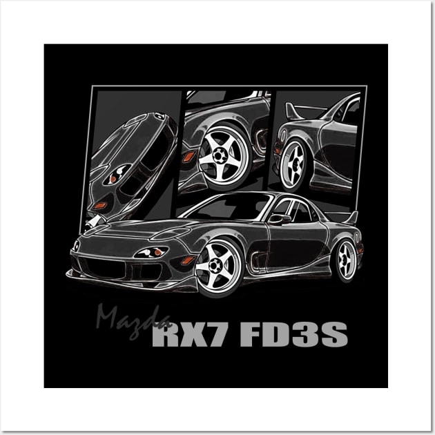 Mazda RX7, JDM, Japanese cars Wall Art by T-JD